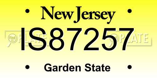 IS87257 New Jersey License Plate