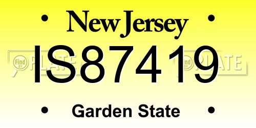 IS87419 New Jersey License Plate
