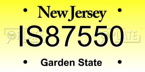 IS87550 New Jersey License Plate