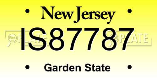 IS87787 New Jersey License Plate