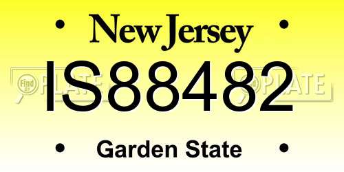 IS88482 New Jersey License Plate
