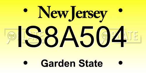 IS8A504 New Jersey License Plate