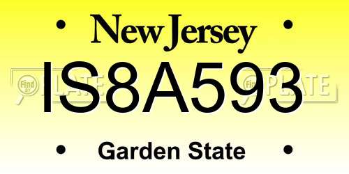 IS8A593 New Jersey License Plate