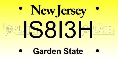 IS8I3H New Jersey License Plate