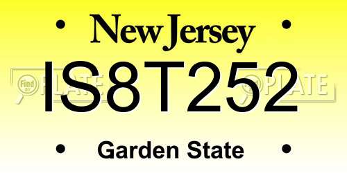 IS8T252 New Jersey License Plate