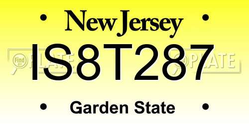 IS8T287 New Jersey License Plate