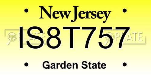 IS8T757 New Jersey License Plate