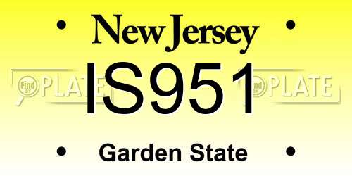 IS951 New Jersey License Plate