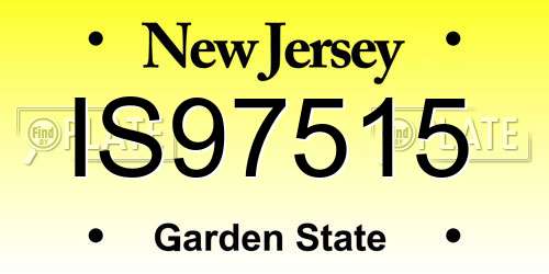 IS97515 New Jersey License Plate