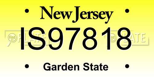 IS97818 New Jersey License Plate