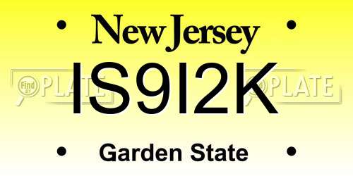IS9I2K New Jersey License Plate