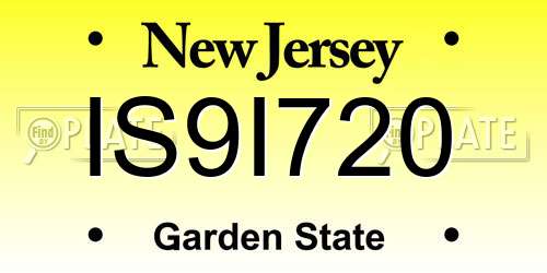 IS9I720 New Jersey License Plate