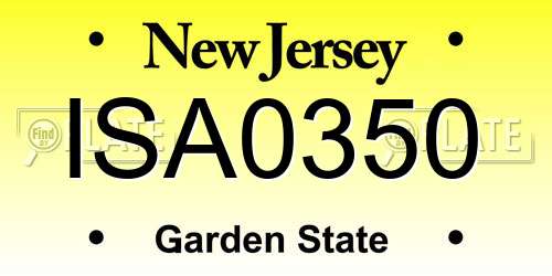 ISA0350 New Jersey License Plate