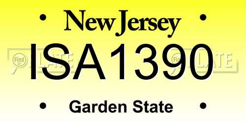 ISA1390 New Jersey License Plate