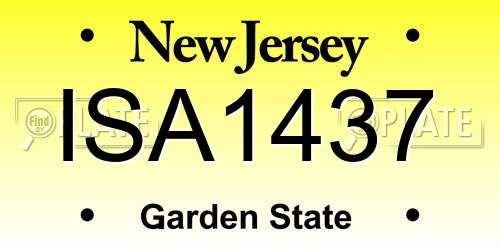 ISA1437 New Jersey License Plate