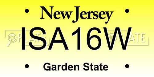ISA16W New Jersey License Plate