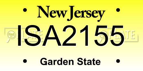ISA2155 New Jersey License Plate