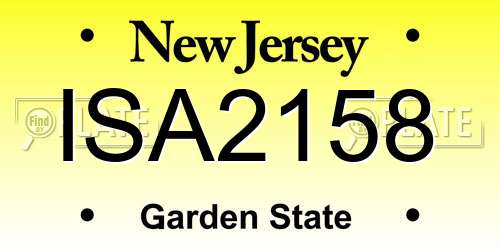 ISA2158 New Jersey License Plate
