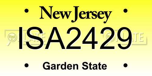 ISA2429 New Jersey License Plate