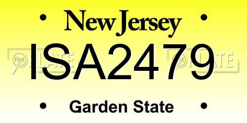 ISA2479 New Jersey License Plate