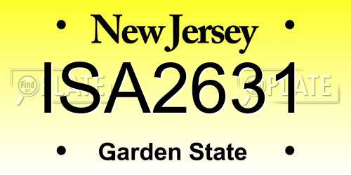 ISA2631 New Jersey License Plate