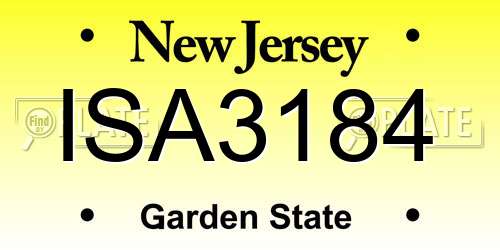 ISA3184 New Jersey License Plate