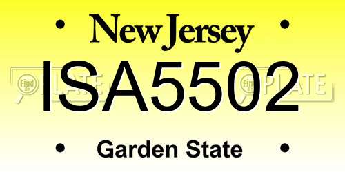 ISA5502 New Jersey License Plate