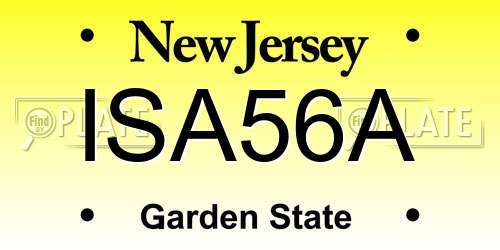 ISA56A New Jersey License Plate