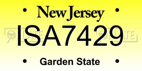 ISA7429 New Jersey License Plate