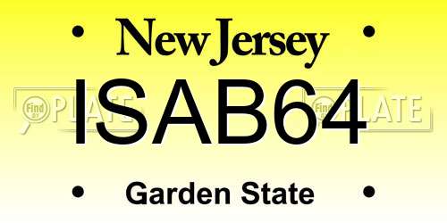 ISAB64 New Jersey License Plate