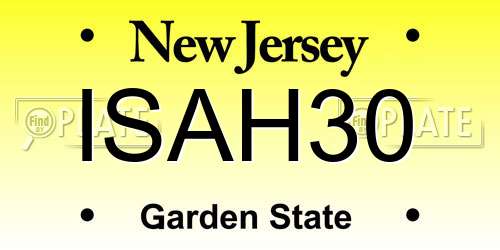 ISAH30 New Jersey License Plate
