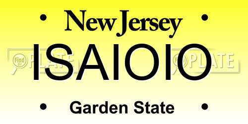 ISAIOIO New Jersey License Plate
