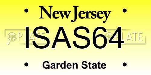 ISAS64 New Jersey License Plate