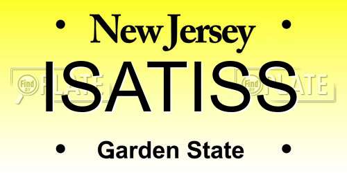 ISATISS New Jersey License Plate