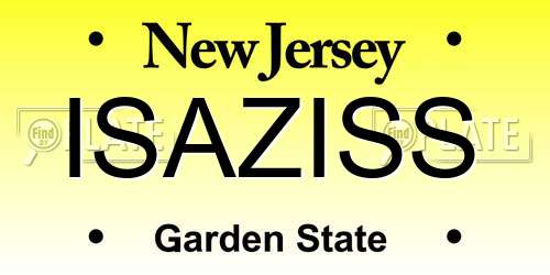 ISAZISS New Jersey License Plate