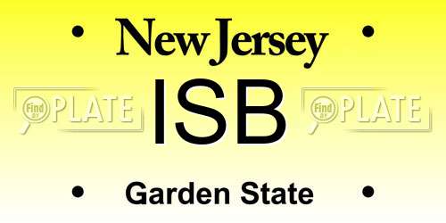 ISB New Jersey License Plate