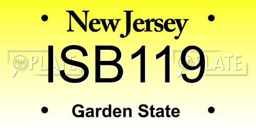 ISB119 New Jersey License Plate