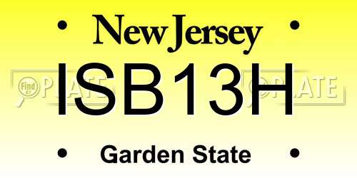 ISB13H New Jersey License Plate