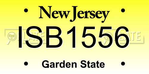 ISB1556 New Jersey License Plate