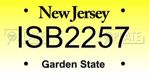 ISB2257 New Jersey License Plate