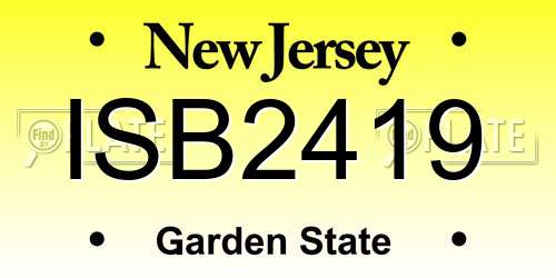 ISB2419 New Jersey License Plate
