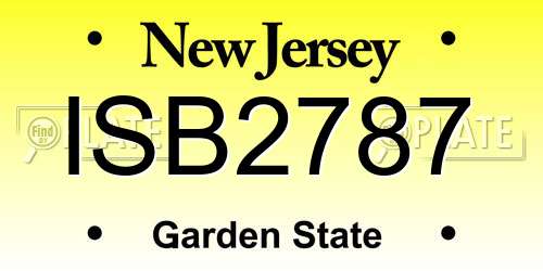 ISB2787 New Jersey License Plate