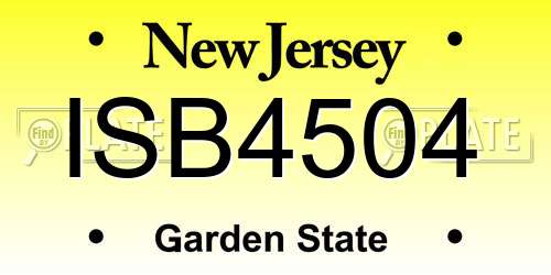 ISB4504 New Jersey License Plate