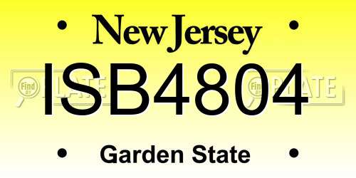ISB4804 New Jersey License Plate