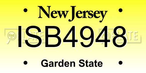 ISB4948 New Jersey License Plate