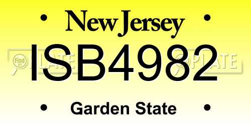 ISB4982 New Jersey License Plate