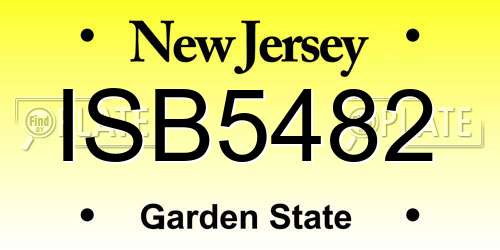 ISB5482 New Jersey License Plate