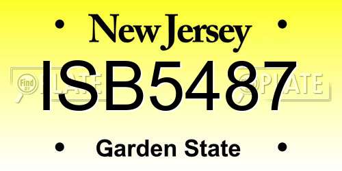 ISB5487 New Jersey License Plate