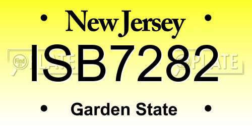 ISB7282 New Jersey License Plate