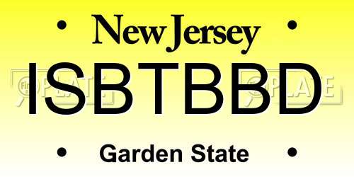 ISBTBBD New Jersey License Plate